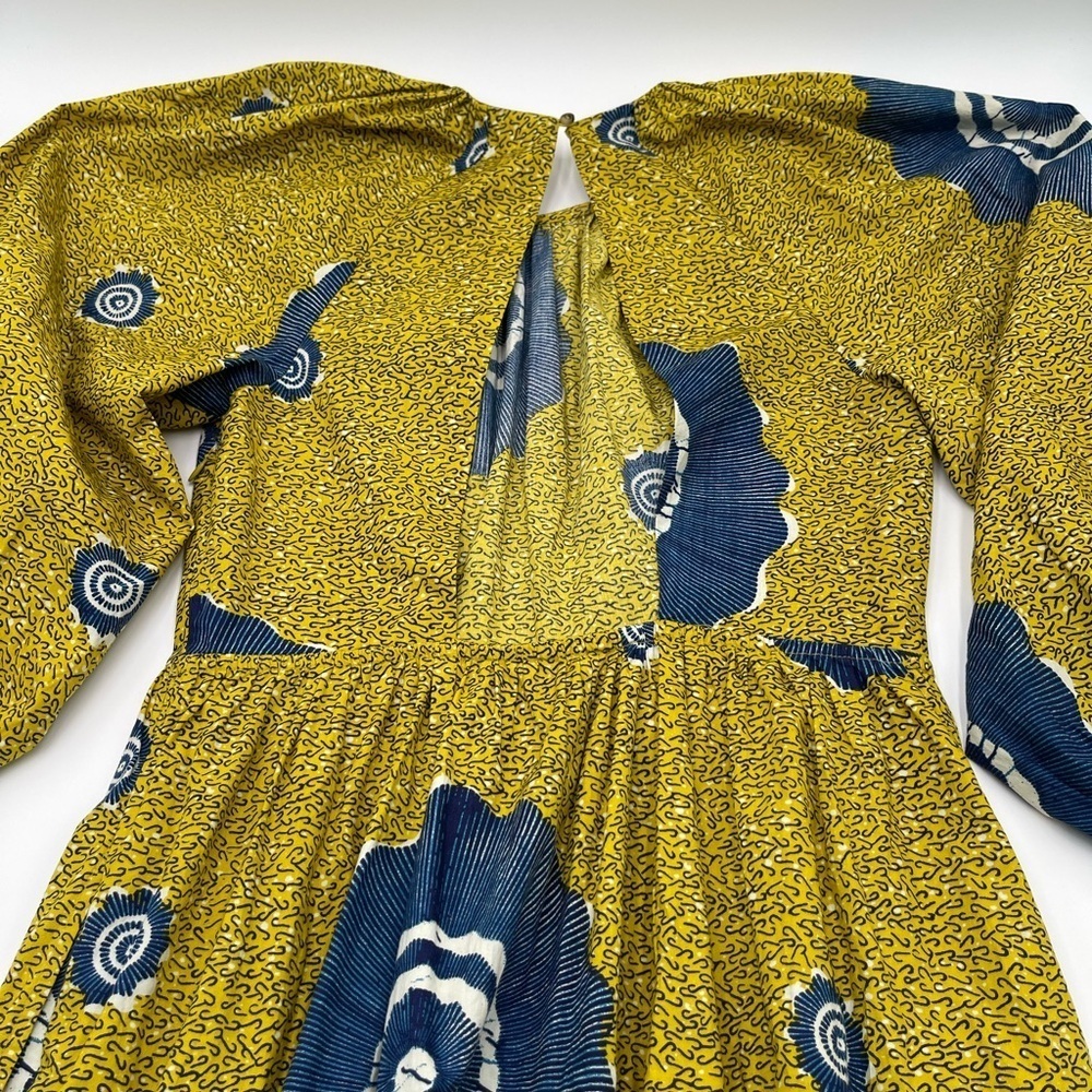 Ulla Johnson Sz 2 Emelyn 100% Cotton Dress Puff Sleeve Bold Print Wedding Event - Picture 11 of 16